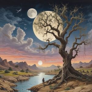 Enchanted Dual Moon Art Print